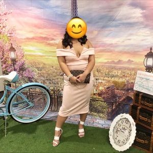 Blush Pink Off The Shoulder Dress